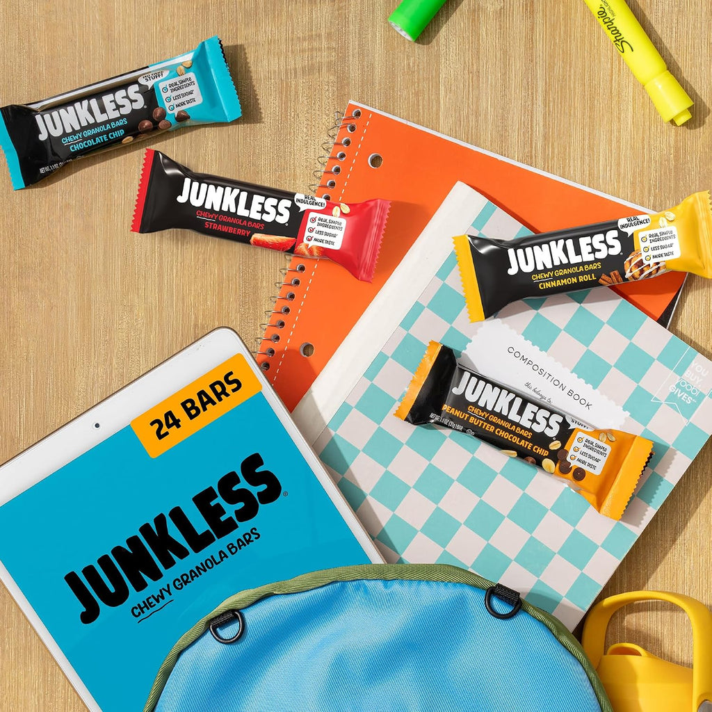 JUNKLESS Chewy Granola Bars Classic Variety Pack