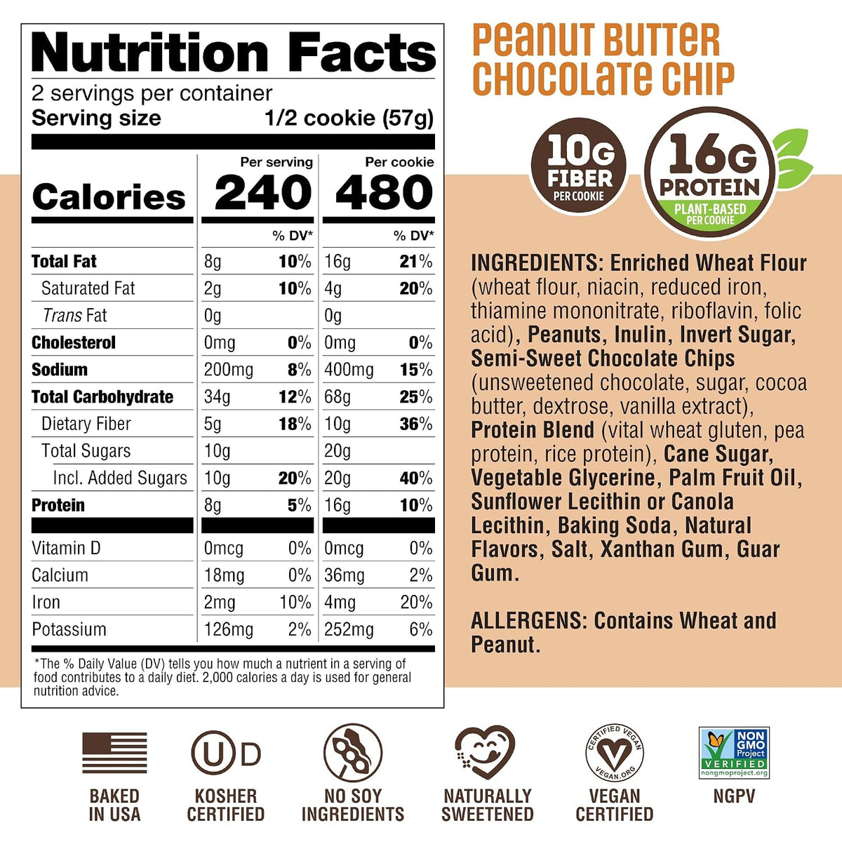 Lenny & Larry's Peanut Butter Chocolate Chip Protein Cookie