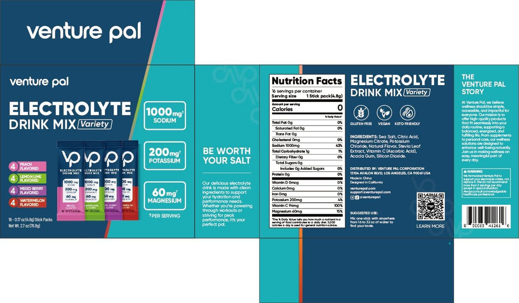 Venture Pal Sugar-Free Electrolyte Powder Packets