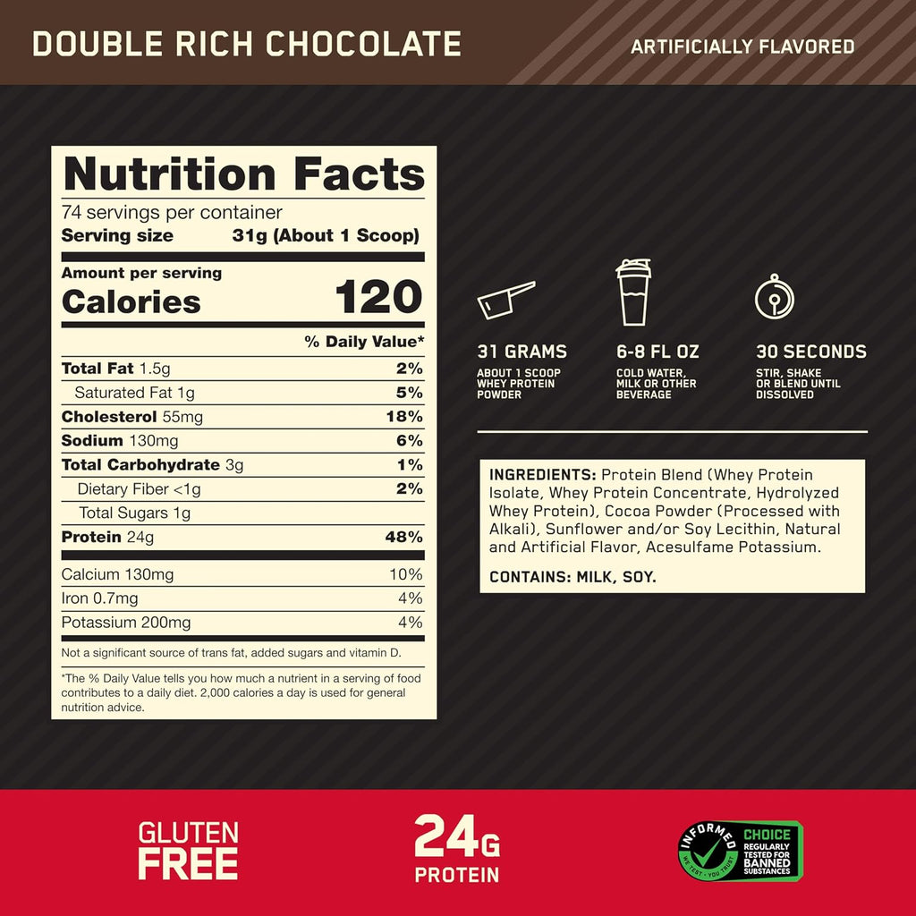 Optimum Nutrition Gold Standard Whey Protein – Double Rich Chocolate