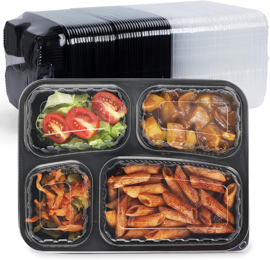 40-Pack 4-Compartment Meal Prep Containers