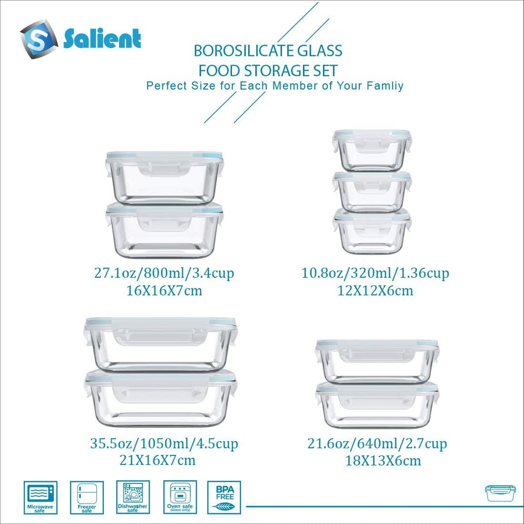S SALIENT Glass Food Storage Containers