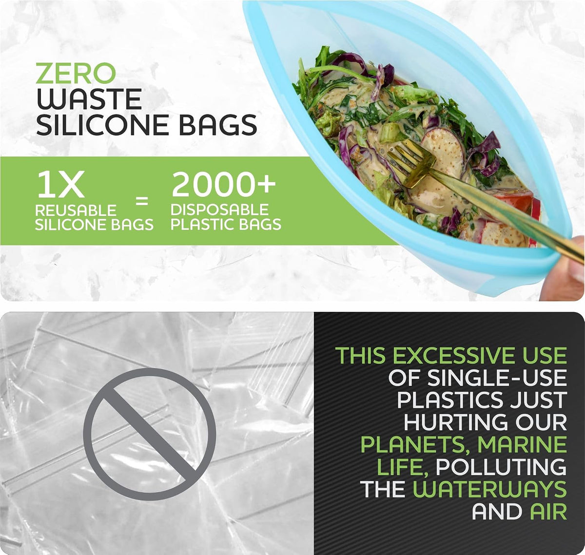 Reusable Silicone Food Storage Bags